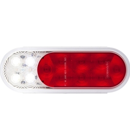 Optronics STL211RB Red 6 inches Oval LED S/T/T Light w/Built-in Back-up